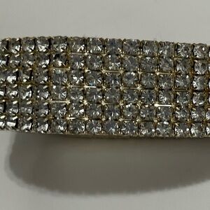 Gold-Tone Clear Crystal Multi-Row Bracelet